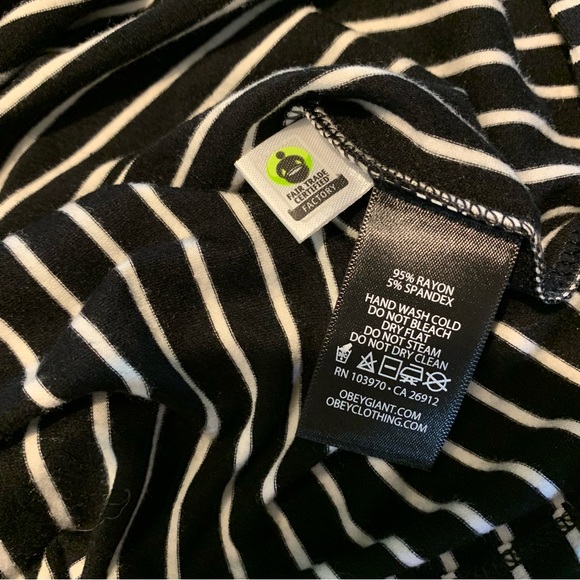 NWT Obey Sheffield Black and White Pinstripe Skirt S - Picture 8 of 8